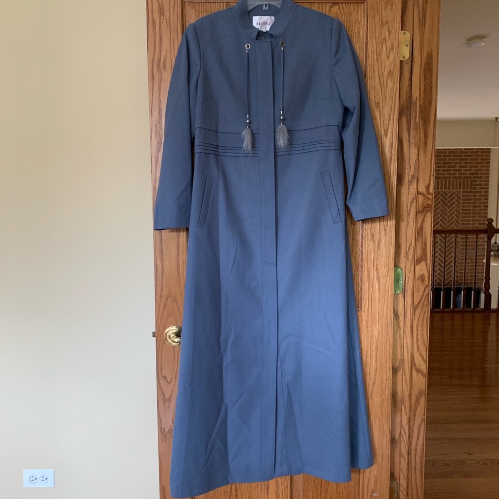 NWOT Alvina woman topcoat abaya dress sz 44 blue - Picture 5 of 8